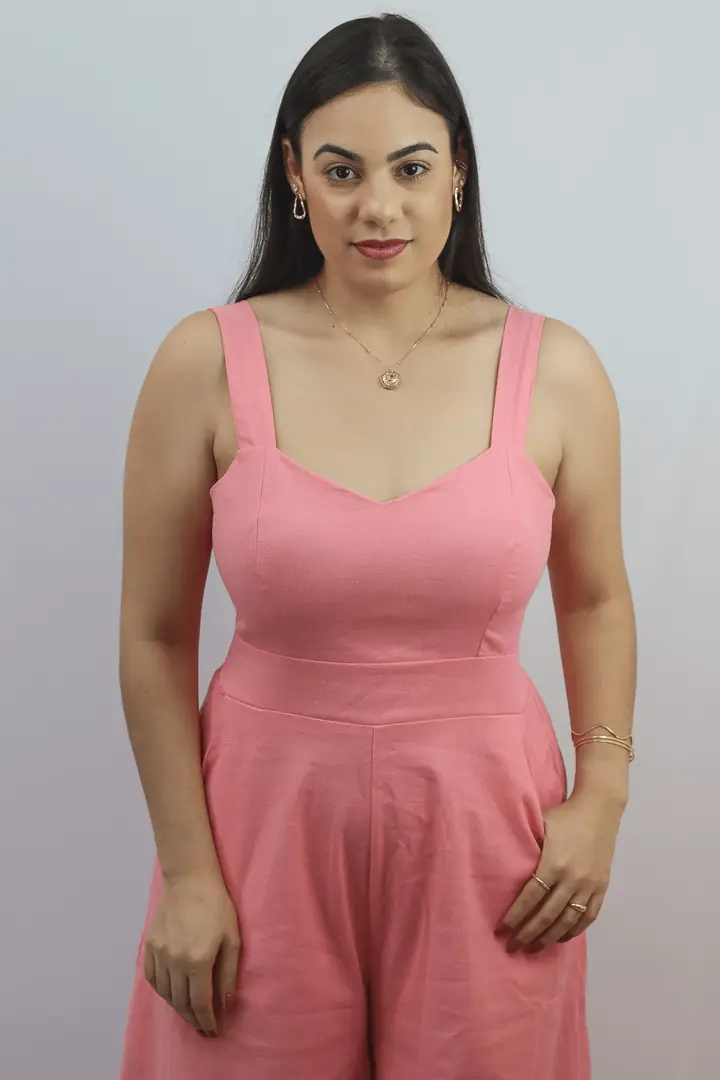 Macacão Feminino Rosa
